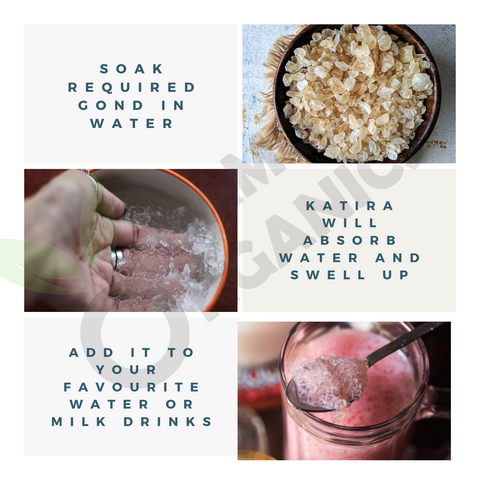 Namo Organic - Pure Gond Katira  - Sourced From Organic Gum cultivators - Premium White