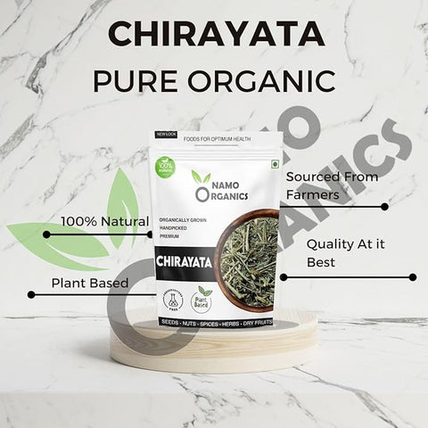 Namoorganics - chirata/chirayata - 200 Gm - Chirata Leaves | Bitter Stick For Better Blood Sugar Levels, Reduces Parasitic Infections, Supports Liver Health and Detoxification