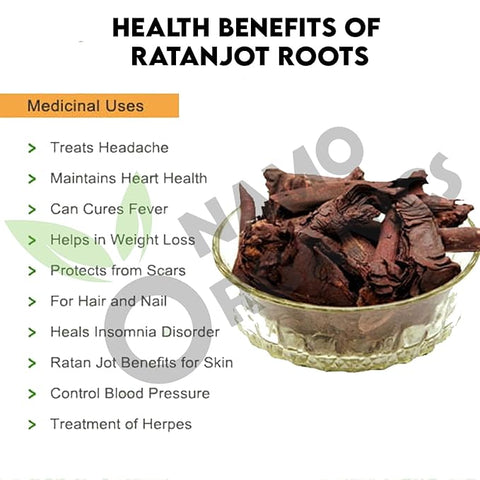 Namo Organics - Ratanjot Root 100 Gr - Raw Alkanet Root - Alkanna Tinctoria