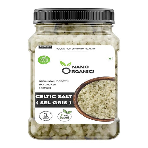 Namo organics - Grey Celtic Salt - 1 kg - Premium | Full of Mineral | 100% Natural, Organic Hand Harvested Sea Salt