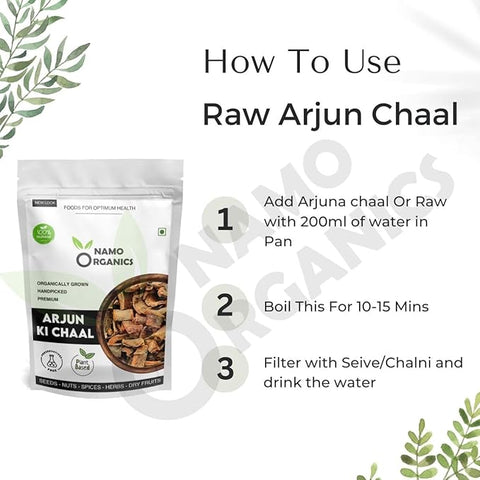 Namo Organics - Arjun Ki Chaal - Dried- Arjuna Tree Bark - Raw | Lowers Bad Cholesterol