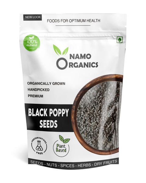Namo Organics - 100 gm Turkish Black Poppy Seeds ( Khus Khus, Posto Seeds ) -  High Grade - 100% Raw from Turkey