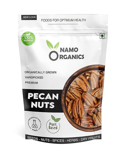 Namo Organics - Dried Pecans Nuts - 150 Gm - Organic USA Pecans Halves - No Preservatives, Non-GMO, Vegan