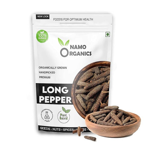 Namo Organics - 150 Gm - Pipli Long Pepper - Whole Pippali Badi - Jumbo Size Fresh Harvest (150 Gm)