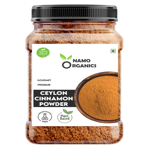 Namo Organics - Ceylon Cinnamon Powder ( Sri Lankan ) - Sprinkler Jar | Dalchini Powder Organic for Weight Loss