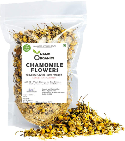 Namo Organics - Chamomile Herbal Tea Loose Leaf -High Grade Flowers - 100% Raw From Organic Farms