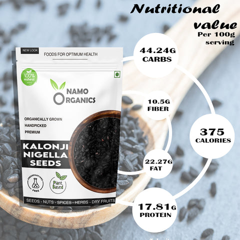 Namo Organics - Kalonji Seeds - 250 Gm - ( Pure Nigella Seeds Organic for hair gowth )