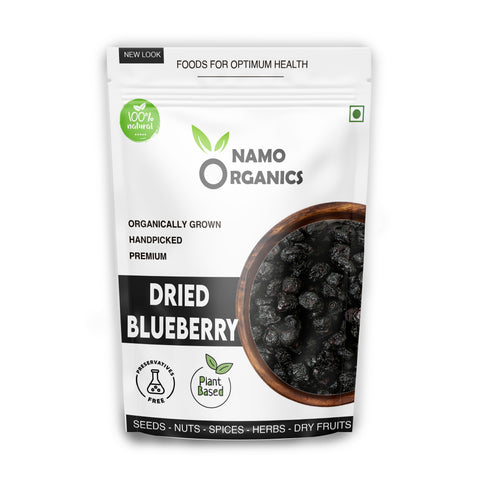 Namo Organics - Dried Whole Blueberries -( Gluten Free, Vegan & NON GMO ) Organic Blueberry Dry Fruits without added sugar
