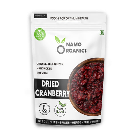 Namo Organics - Dried Sliced Cranberries without added sugar - Organic Cranberry dry fruit unsweetened