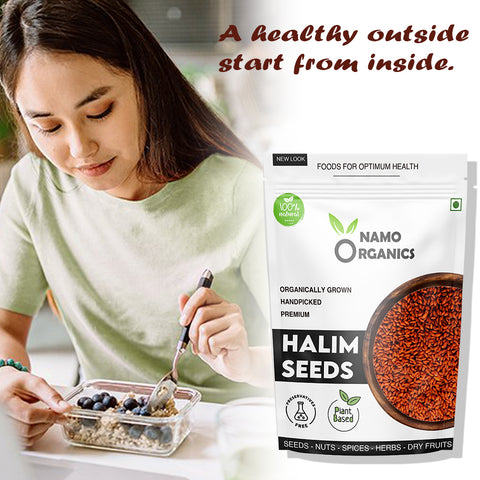 Namo Organics - Halim Seeds ( Aliv Seeds ) - Protein Rich & Hair Growth For Eating - Sourced Raw From Organic Farms