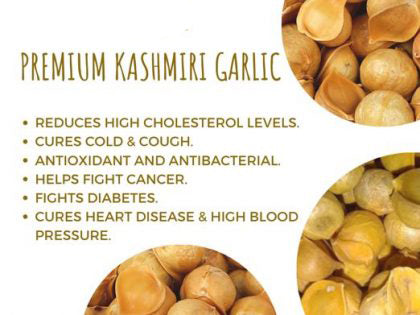 Namo Organics - Himalayan Kashmiri Garlic Lehsun - 150 gm - Single Clove Snow Mountain Kashmir Garlic